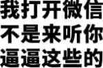 我打开微信不是来听你逼逼这些的（文字表情）
