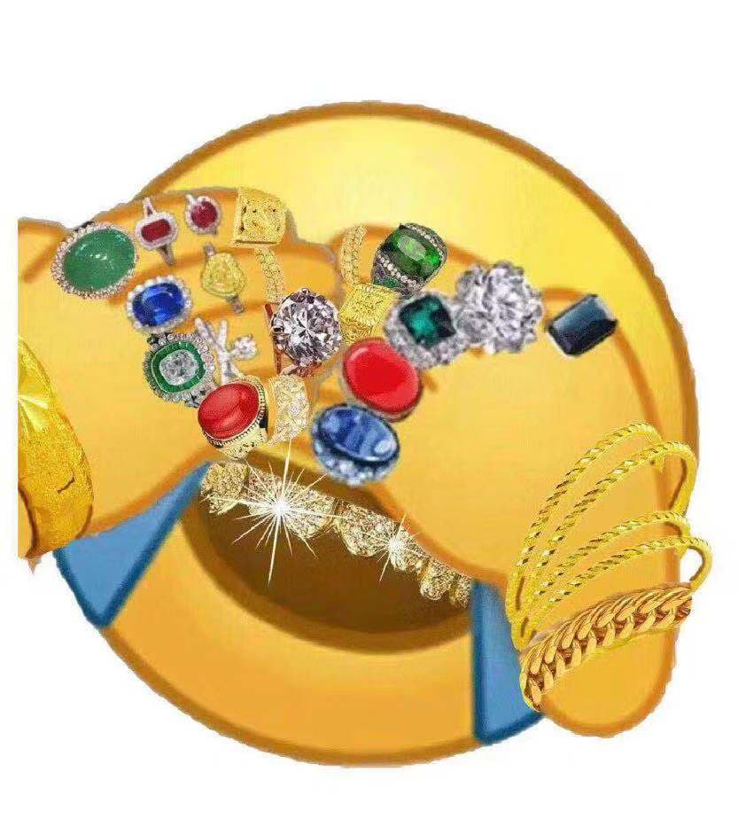 Emoji戴金链子捂脸哭笑不得 - Emoji捂脸哭笑不得，高调炫富